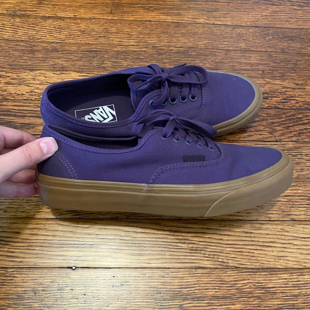 Dark purple w/ gum sole authentic Vans shoes. Women’s size 8.5